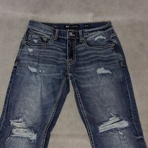 BKE Jake Straight Blue Jeans Men's 30x32 Medium Distressed Denim Regular Fit
